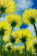 hand-painted field of dandelions original fine art print bytalazen